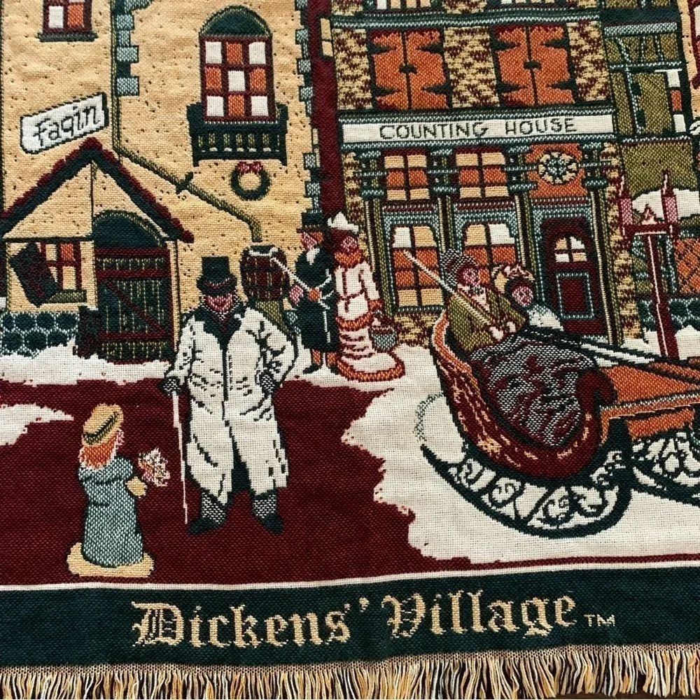 Goodwin Weavers Dept 56 Dickens Village 2nd Series Cotton Christmas Throw